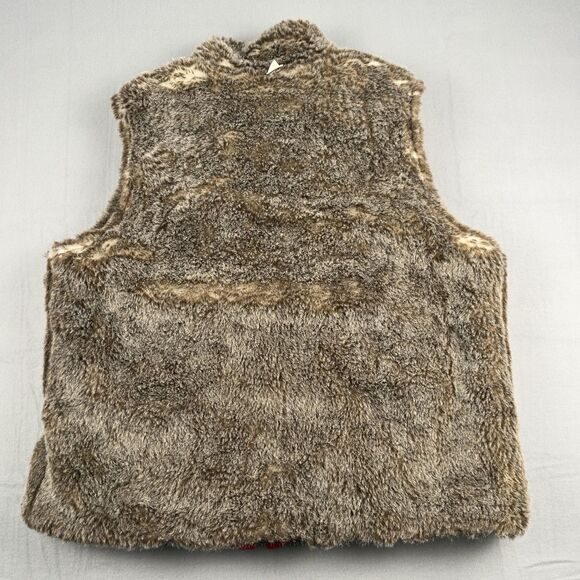 Reversible Womens Vest Lg Red Quilted & Faux Fur Full Zip by Charter Club - Picture 4 of 16